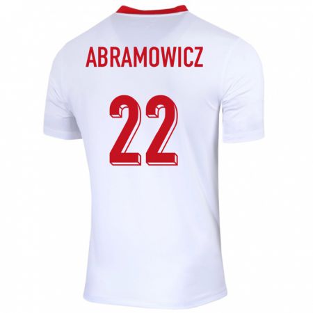 Kandiny Férfi Lengyelország Slawomir Abramowicz #22 Fehér Hazai Jersey 24-26 Mez Póló Ing
