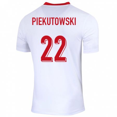 Kandiny Férfi Lengyelország Milosz Piekutowski #22 Fehér Hazai Jersey 24-26 Mez Póló Ing