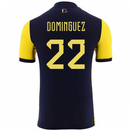 Kandiny Férfi Ecuador Alexander Dominguez #22 Sárga Hazai Jersey 24-26 Mez Póló Ing