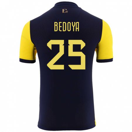 Kandiny Férfi Ecuador Jaydah Bedoya #25 Sárga Hazai Jersey 24-26 Mez Póló Ing
