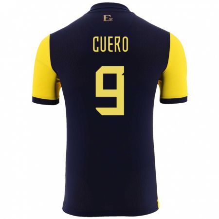 Kandiny Férfi Ecuador Justin Cuero #9 Sárga Hazai Jersey 24-26 Mez Póló Ing