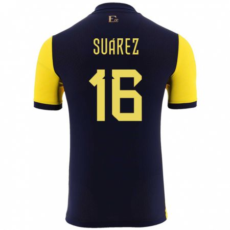 Kandiny Férfi Ecuador Ariel Suarez #16 Sárga Hazai Jersey 24-26 Mez Póló Ing