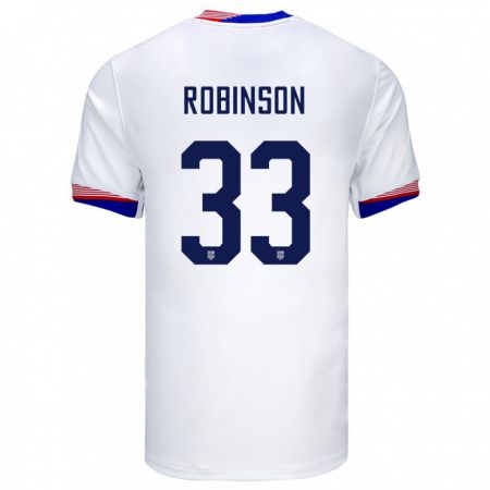 Kandiny Férfi Egyesült Államok Antonee Robinson #33 Fehér Hazai Jersey 24-26 Mez Póló Ing