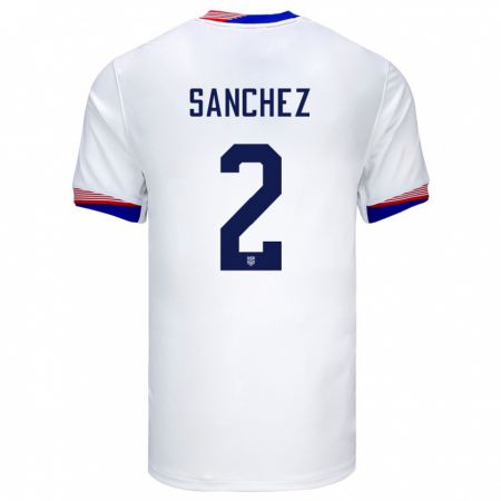 Kandiny Férfi Egyesült Államok Ashley Sanchez #2 Fehér Hazai Jersey 24-26 Mez Póló Ing