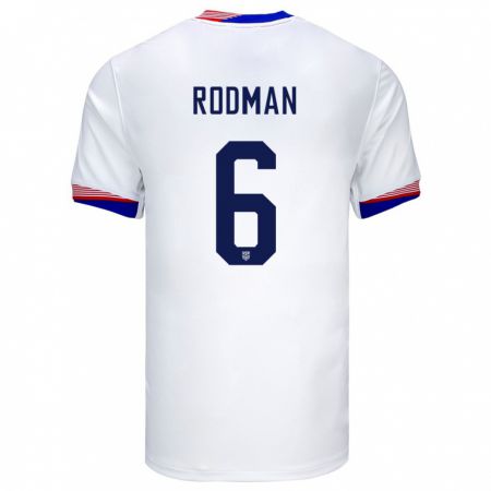 Kandiny Férfi Egyesült Államok Trinity Rodman #6 Fehér Hazai Jersey 24-26 Mez Póló Ing