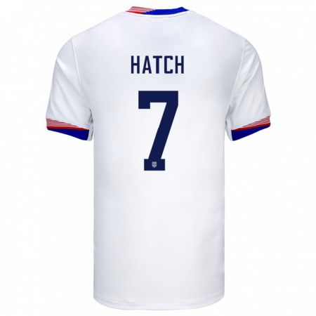 Kandiny Férfi Egyesült Államok Ashley Hatch #7 Fehér Hazai Jersey 24-26 Mez Póló Ing