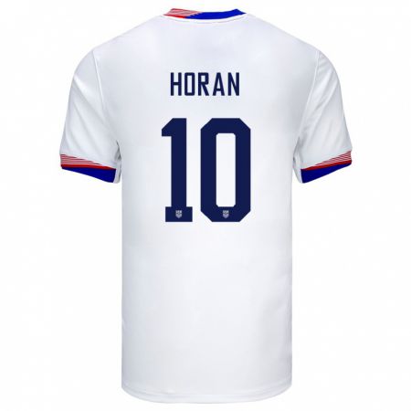 Kandiny Férfi Egyesült Államok Lindsey Horan #10 Fehér Hazai Jersey 24-26 Mez Póló Ing