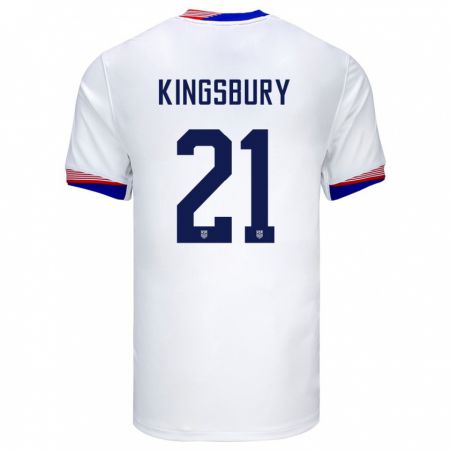 Kandiny Férfi Egyesült Államok Aubrey Kingsbury #21 Fehér Hazai Jersey 24-26 Mez Póló Ing