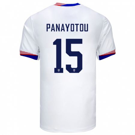 Kandiny Férfi Egyesült Államok Jack Panayotou #15 Fehér Hazai Jersey 24-26 Mez Póló Ing