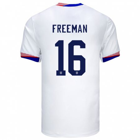 Kandiny Férfi Egyesült Államok Alex Freeman #16 Fehér Hazai Jersey 24-26 Mez Póló Ing
