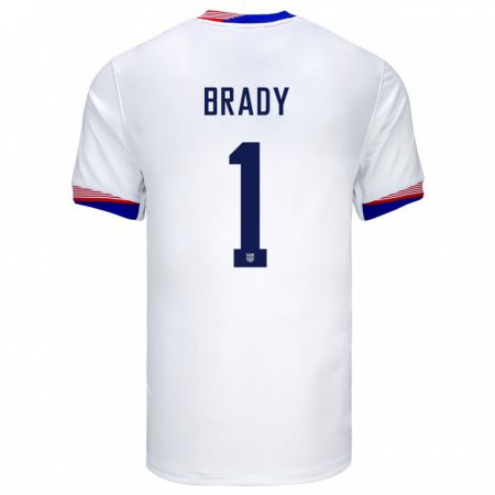 Kandiny Férfi Egyesült Államok Chris Brady #1 Fehér Hazai Jersey 24-26 Mez Póló Ing