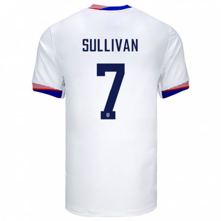 Kandiny Férfi Egyesült Államok Quinn Sullivan #7 Fehér Hazai Jersey 24-26 Mez Póló Ing