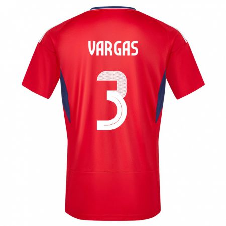 Kandiny Férfi Costa Rica Juan Pablo Vargas #3 Piros Hazai Jersey 24-26 Mez Póló Ing