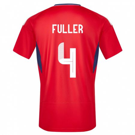 Kandiny Férfi Costa Rica Keysher Fuller #4 Piros Hazai Jersey 24-26 Mez Póló Ing
