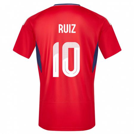 Kandiny Férfi Costa Rica Bryan Ruiz #10 Piros Hazai Jersey 24-26 Mez Póló Ing
