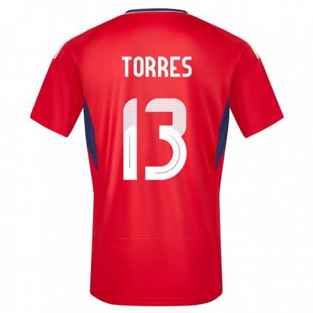 Kandiny Férfi Costa Rica Gerson Torres #13 Piros Hazai Jersey 24-26 Mez Póló Ing