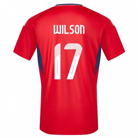 Kandiny Férfi Costa Rica Roan Wilson #17 Piros Hazai Jersey 24-26 Mez Póló Ing