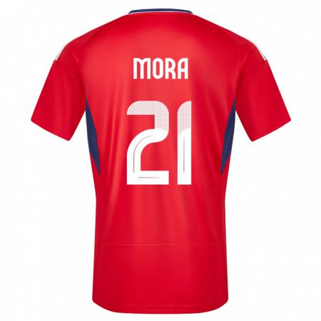 Kandiny Férfi Costa Rica Carlos Mora #21 Piros Hazai Jersey 24-26 Mez Póló Ing