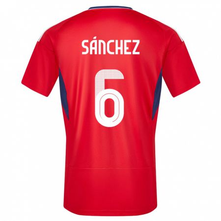 Kandiny Férfi Costa Rica Carol Sanchez #6 Piros Hazai Jersey 24-26 Mez Póló Ing