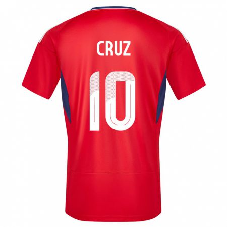 Kandiny Férfi Costa Rica Shirley Cruz #10 Piros Hazai Jersey 24-26 Mez Póló Ing