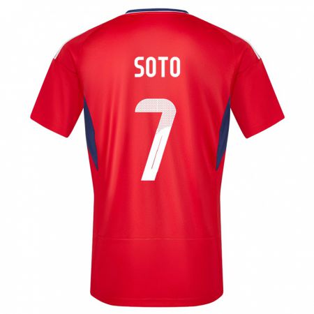 Kandiny Férfi Costa Rica Andrey Soto #7 Piros Hazai Jersey 24-26 Mez Póló Ing