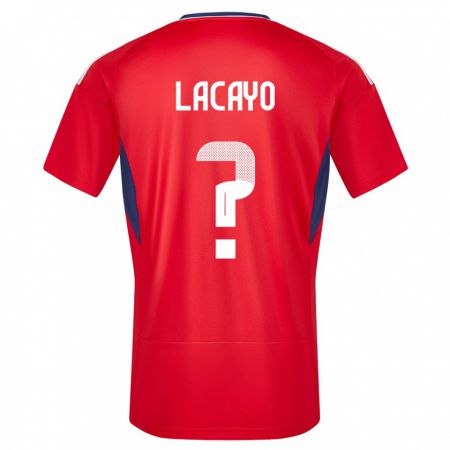 Kandiny Férfi Costa Rica Marcelo Lacayo #0 Piros Hazai Jersey 24-26 Mez Póló Ing