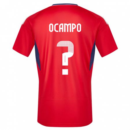 Kandiny Férfi Costa Rica Benjamin Ocampo #0 Piros Hazai Jersey 24-26 Mez Póló Ing