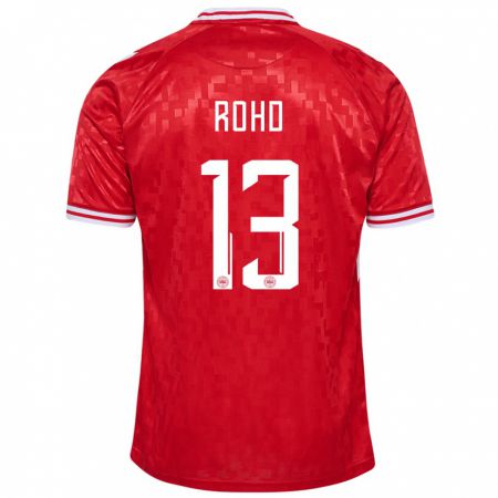 Kandiny Férfi Dánia Emil Rohd #13 Piros Hazai Jersey 24-26 Mez Póló Ing