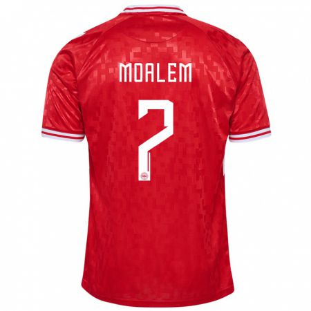 Kandiny Férfi Dánia Jonathan Moalem #7 Piros Hazai Jersey 24-26 Mez Póló Ing