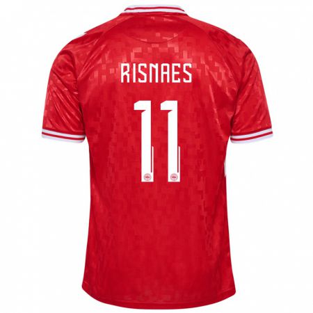 Kandiny Férfi Dánia Roberto Risnaes #11 Piros Hazai Jersey 24-26 Mez Póló Ing