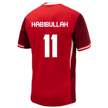 Kandiny Férfi Kanada Kamron Habibullah #11 Piros Hazai Jersey 24-26 Mez Póló Ing