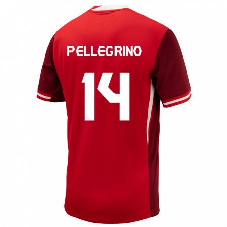 Kandiny Férfi Kanada Gabriel Pellegrino #14 Piros Hazai Jersey 24-26 Mez Póló Ing