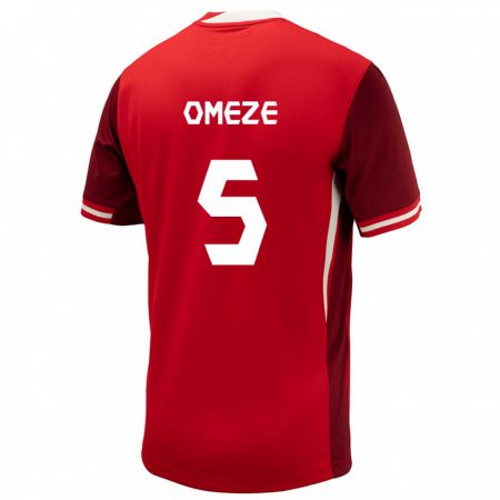 Kandiny Férfi Kanada Chimere Omeze #5 Piros Hazai Jersey 24-26 Mez Póló Ing