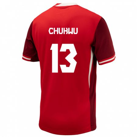 Kandiny Férfi Kanada Richard Chukwu #13 Piros Hazai Jersey 24-26 Mez Póló Ing