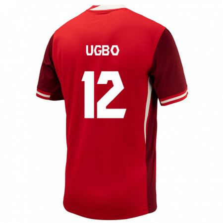 Kandiny Férfi Kanada Iké Ugbo #12 Piros Hazai Jersey 24-26 Mez Póló Ing