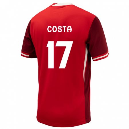 Kandiny Férfi Kanada Jesse Costa #17 Piros Hazai Jersey 24-26 Mez Póló Ing