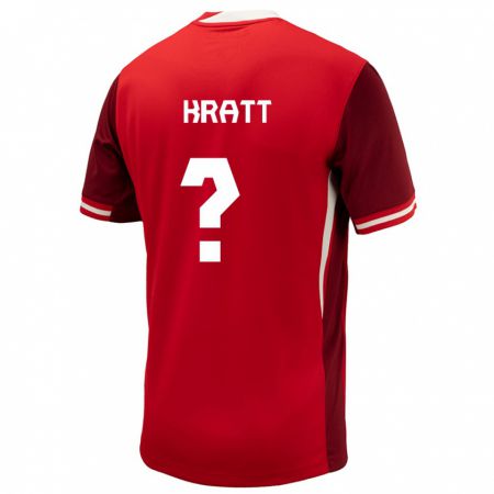 Kandiny Férfi Kanada Ronan Kratt #0 Piros Hazai Jersey 24-26 Mez Póló Ing
