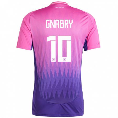 Kandiny Férfi Németország Serge Gnabry #10 Pink Lila Idegenbeli Jersey 24-26 Mez Póló Ing
