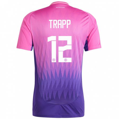 Kandiny Férfi Németország Kevin Trapp #12 Pink Lila Idegenbeli Jersey 24-26 Mez Póló Ing