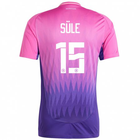 Kandiny Férfi Németország Niklas Sule #15 Pink Lila Idegenbeli Jersey 24-26 Mez Póló Ing