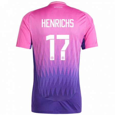 Kandiny Férfi Németország Benjamin Henrichs #17 Pink Lila Idegenbeli Jersey 24-26 Mez Póló Ing