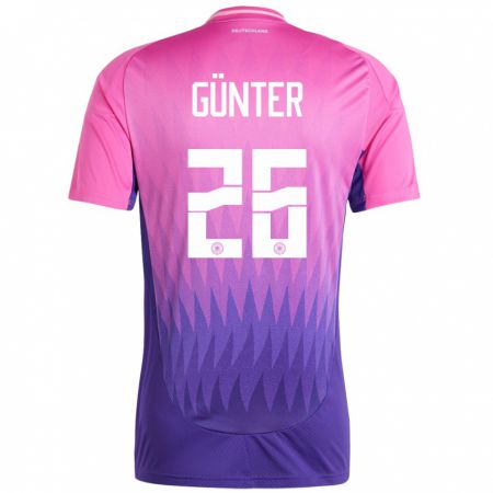 Kandiny Férfi Németország Christian Günter #26 Pink Lila Idegenbeli Jersey 24-26 Mez Póló Ing