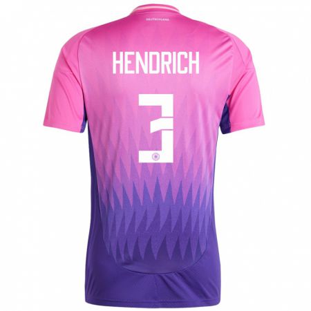 Kandiny Férfi Németország Kathrin Hendrich #3 Pink Lila Idegenbeli Jersey 24-26 Mez Póló Ing