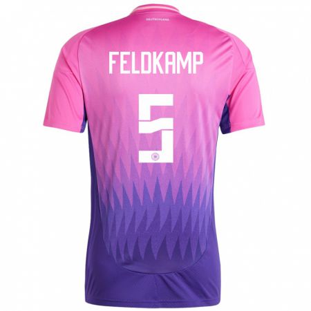 Kandiny Férfi Németország Jana Feldkamp #5 Pink Lila Idegenbeli Jersey 24-26 Mez Póló Ing