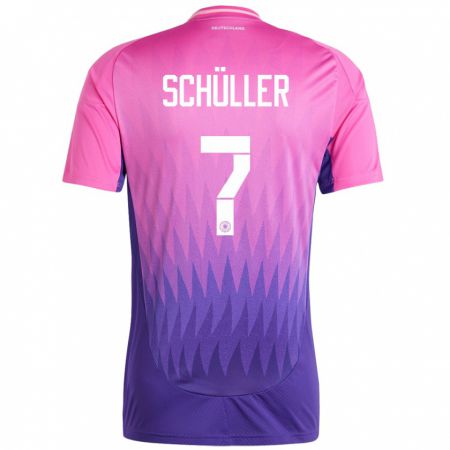 Kandiny Férfi Németország Lea Schuller #7 Pink Lila Idegenbeli Jersey 24-26 Mez Póló Ing