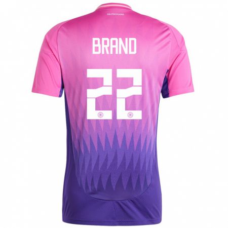 Kandiny Férfi Németország Jule Brand #22 Pink Lila Idegenbeli Jersey 24-26 Mez Póló Ing