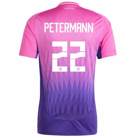 Kandiny Férfi Németország Lena Petermann #22 Pink Lila Idegenbeli Jersey 24-26 Mez Póló Ing