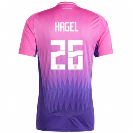 Kandiny Férfi Németország Chantal Hagel #26 Pink Lila Idegenbeli Jersey 24-26 Mez Póló Ing