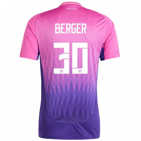 Kandiny Férfi Németország Ann Katrin Berger #30 Pink Lila Idegenbeli Jersey 24-26 Mez Póló Ing