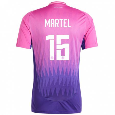 Kandiny Férfi Németország Eric Martel #16 Pink Lila Idegenbeli Jersey 24-26 Mez Póló Ing